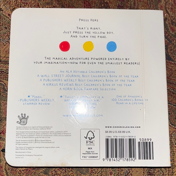 3/$15. PRESS HERE BOOK - Picture 2 of 3